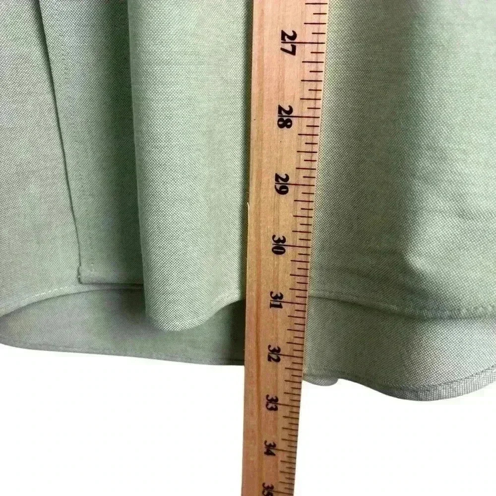 Stafford Essentials Cotton Blend Oxford Green Classic Fit | Size 16 1/2 - Picture 5 of 7